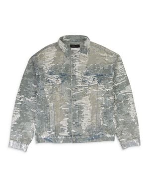 Purple Brand Jacquard Jacket Vintage Denim Jackets - Gray