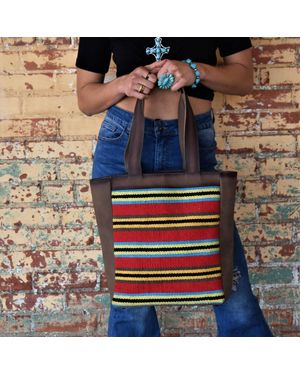 Rafter T Ranch Co. Blaze Leather Tote Bag - Blue