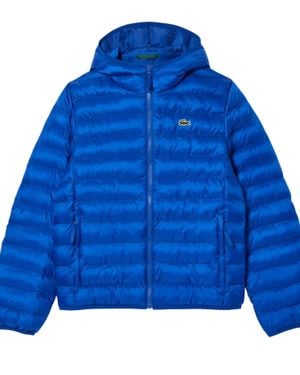 Lacoste Quilted Hooded Puffer Jacket - Blue