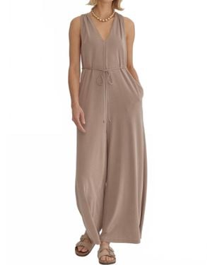 Entrousa Razor Back Jumpsuit - Brown