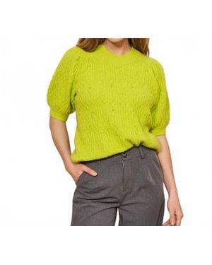 EsQualo Saffi Pearls Sweater - Yellow