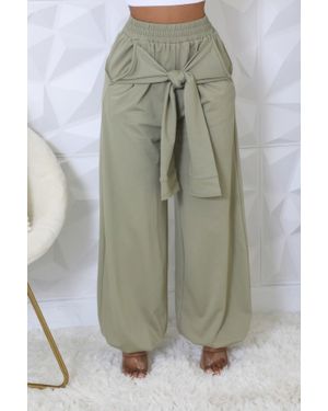 TRUEDAMES High-Waisted Stretch Pants - Green