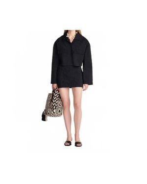 Nanushka Coreen Cropped Poplin Shirt - Black