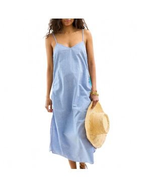Kerri Rosenthal Sabine Linen Dress - Blue