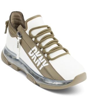 DKNY Tokyo Lace-Up Faux Leather Casual And Fashion Sneakers - Metallic