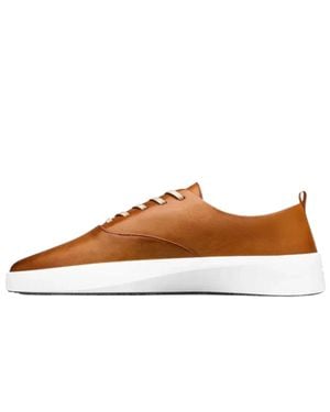 Wolf & Shepherd Cruise Honey Leather Lace Up Platform Shoes Hawk1070 - Brown