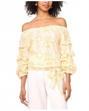 Vince Camuto Floral Off-The-Shoulder Blouse - Natural