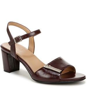 Naturalizer Bristol Ornament Buckle Faux Leather Ankle Strap - Brown