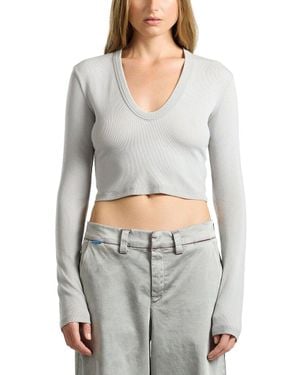 Cotton Citizen Verona Crop U-Neck Shirt - Gray