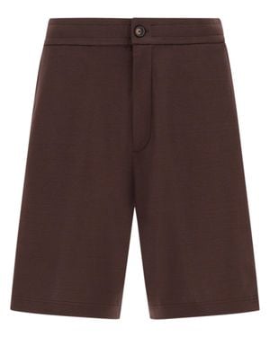 Herno Tailored Shorts With Button Closure - Brown