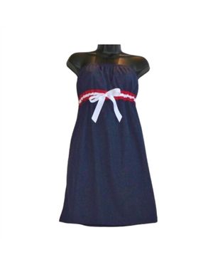 Glitter Gear Solid Strapless Dress - Blue