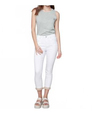 Charlie b Mid-Rise Twill Pant - White