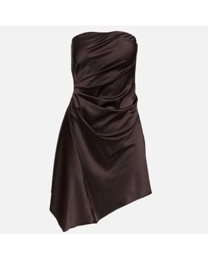 STAUD Adriana Silk Mini Dress, Earth - Brown