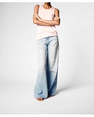 Avant Toi Hand Painted Cotton Tank Top - Blue