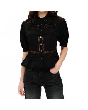 Six Fifty Paola Eyelet Top - Black