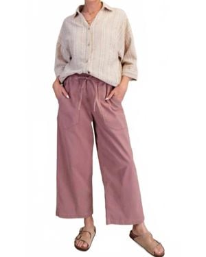 Easel Drew Washed Stretch Twill Pants - Red