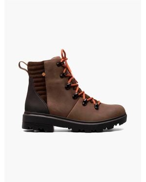 Bogs Holly Lace Leather Boots - Brown