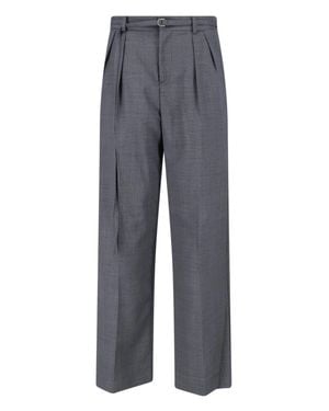Eudon Choi High-Waisted Tailored Virgin Pants - Gray
