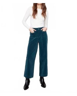 Charlie b Cropped Patch Pocket Flare Corduroy Pants - Blue
