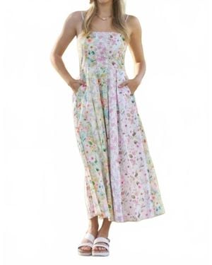 Gigio Mixed Floral Midi Dress - White