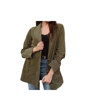 LAVENDER J Jora Oversized Light Weight Button Up - Black