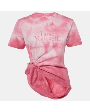 Rabanne Tie-Dye Cotton Asymmetric T-Shirt - Pink