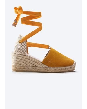 VISCATA Fosca Suede Espadrille Wedges - Metallic