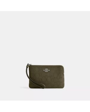 COACH Corner Zip Wristlet - Blue