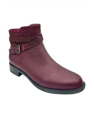 David Tate Skip Leather Ankle Boots - Purple
