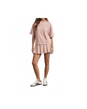 Wishlist Ribbed Knit Half Sleeve Top - Pink