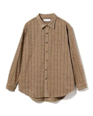 Beams Plus Moleskin Shirt With Relaxed Silhouette - Brown