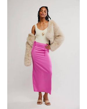 Free People Rosetto Column Midi Skirt - Pink