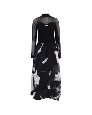 Off-White c/o Virgil Abloh Printed Mock Neck Maxi Dress - Black