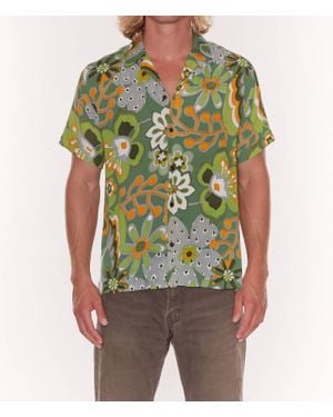 Raga Decker Short Sleeve Button Down Shirt - Green