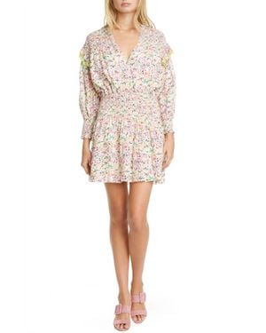 Tanya Taylor Imogen Floral Long Sleeve Minidress - Natural