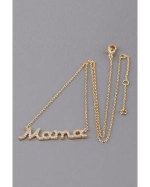 Fashnzfab Jeweled Mama Necklace - Gray