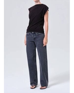 Agolde Beth Cap Sleeve Tee - Blue