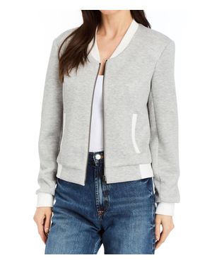 Drew Bari Zip Front Bomber Jacket - Gray