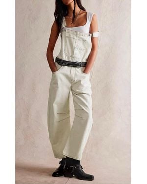 Rosa Clothing Bib And Brace Barrel Overall - Natural