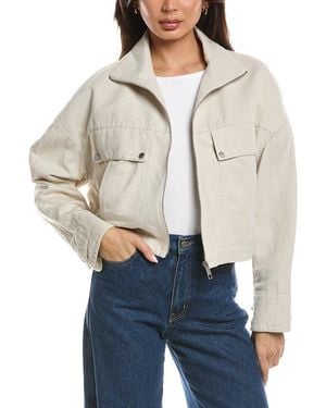 BOSS Jamoura-W Linen-Blend Jacket - Gray