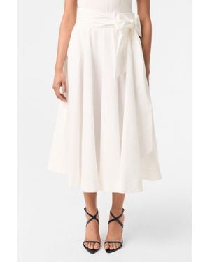 Trina Turk Amano Bow-Tie Midi Skirt - White