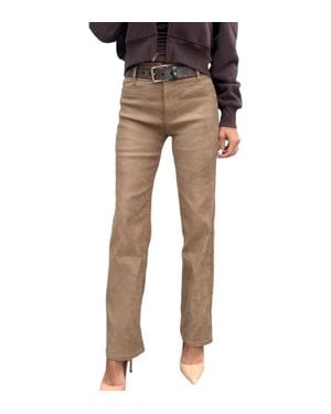 Bevy Flog Tami Velvet Suede Feel Pants - Natural