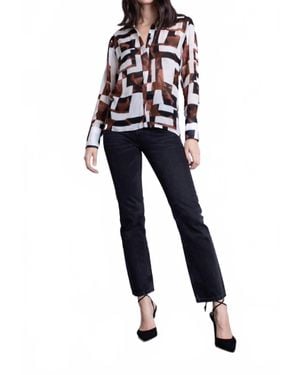 Karina Grimaldi Geo Print Top - Black