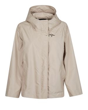 Fay Hood Short Hooded Zip Parka - Natural