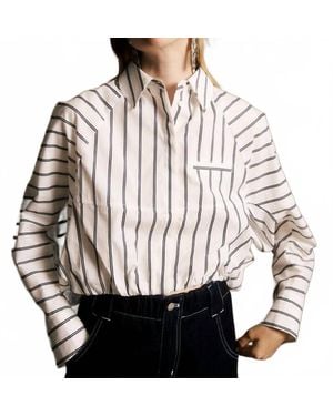 Jijil Axel Striped Top - Brown