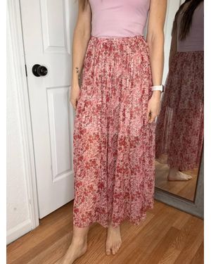 Anniewear Marcie Floral Midi Skirt - Pink