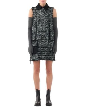 Jason Wu Collared Tweed Mini Shift Dress - Black