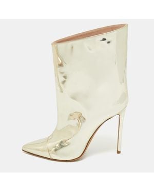 Alexandre Vauthier Synthetic Leather Mid Calf Boots - Natural