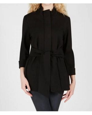 Renuar Woven Sashed Jacket - Black