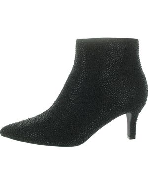 Masseys Rhinestone Made Ankle Boots - Black
